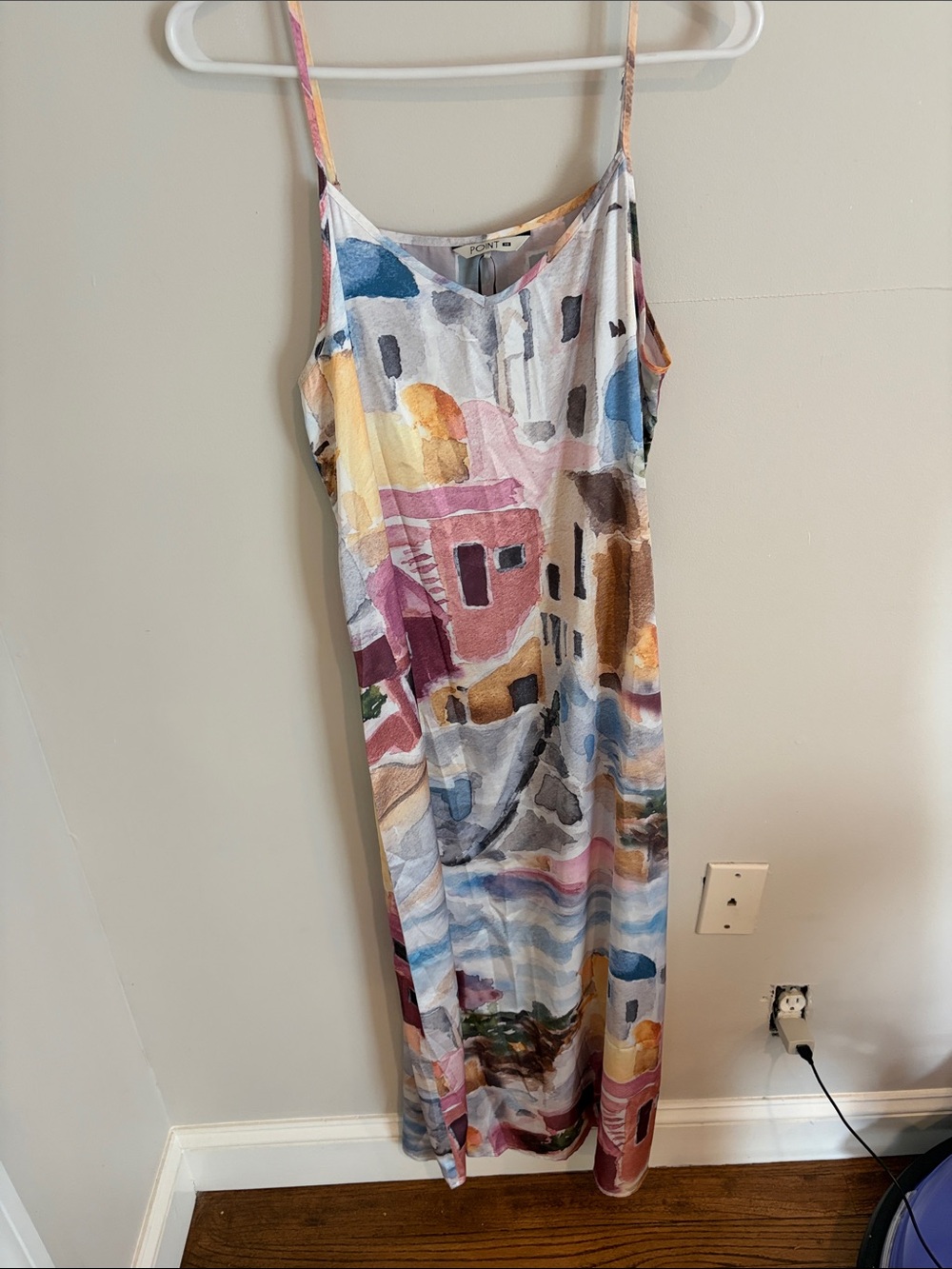 Printed Slip Midi Dress in Multicolor by Point